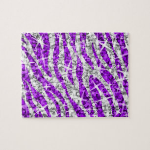 Quebra-cabeça roxo da zebra do Glitz
