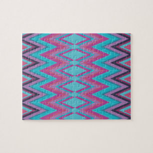 Quebra-cabeça Roxo e Aqua Tribal