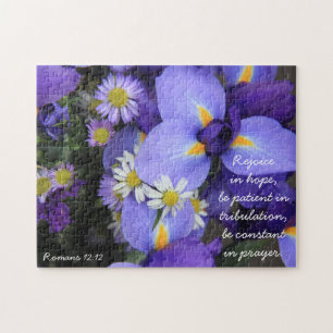 Quebra-cabeça Roxo Iris, Bíblia Verse sobre a Esperança, Roman