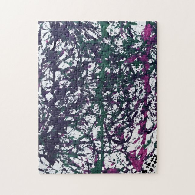 Quebra-cabeça Roxo, Verde, Rosa, Arte em mármore (Vertical)