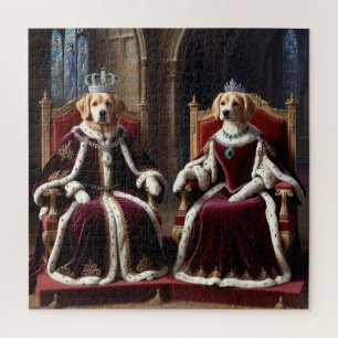 Quebra-cabeça Royal Dog Duo Regal King e Queen Canine Art