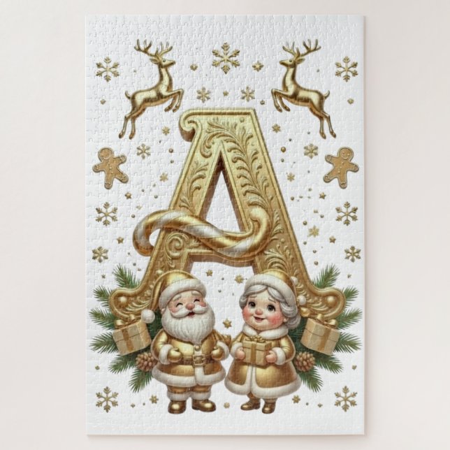 Quebra-cabeça Royal Gold Letter A Luxury 1014 Piece Jigsaw  (Vertical)