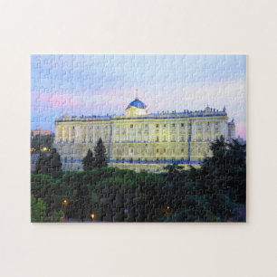 Quebra-cabeça Royal Palace de Madrid no por do sol -