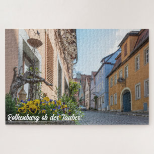 Quebra-cabeça Rua colorida em Rothenburg ob der Tauber