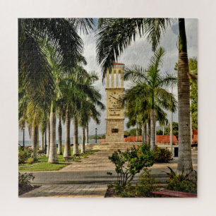 Quebra-cabeça RUA das Ilhas Virgens dos EUA. Croix Palm Trees Tr