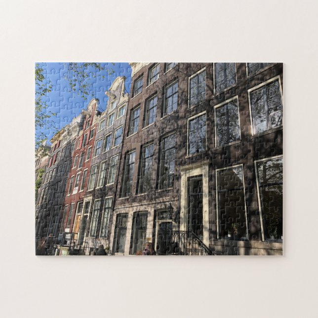 Quebra-cabeça Rua em Amesterdã, Países Baixos. (Horizontal)