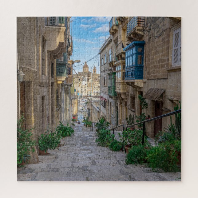 Quebra-cabeça Rua estreita de pedra em Malta (Vertical)