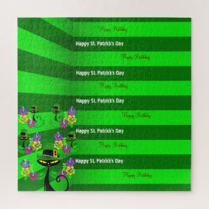 Quebra-cabeça Rua, Feliz Aniversário do Dia de Patrick, Gato Que
