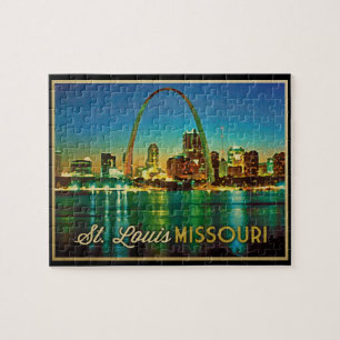 Quebra-cabeça Rua Louis Missouri Skyline