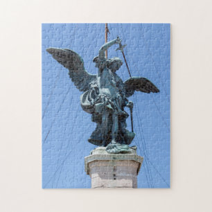 Quebra-cabeça Rua Michael Estátua - Castel Sant'Angelo top, Rom