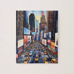 Quebra-cabeça Rua movimentada de Nova York abstrata Viagem