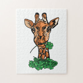 Quebra-cabeça Rua. Patricks Day Giraffe