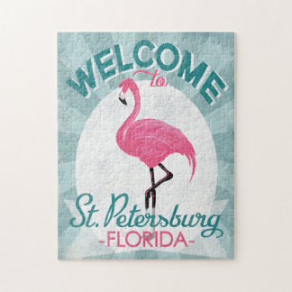 Quebra-cabeça Rua Petersburg Florida Pink Flamingo Retro