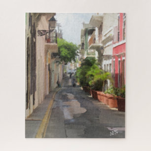 Quebra-cabeça Rua quieta de San Juan Puerto Rico