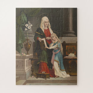 Quebra-cabeça Rua Religiosa. Anne Abençoada Virgem Maria Vintag