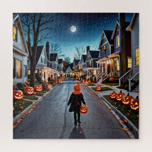 Quebra-cabeça Rua Trick ou Treat - Noite do Dia das Bruxas