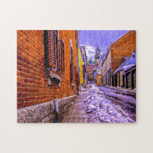 Quebra-cabeça Ruas da Cidade Antiga Quebec.
