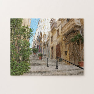 Quebra-cabeça Ruas de Valetta Malta.