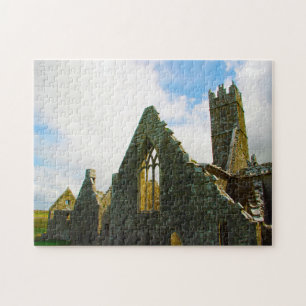 Quebra-cabeça Ruínas Históricas da Abadia Galway Irlanda.