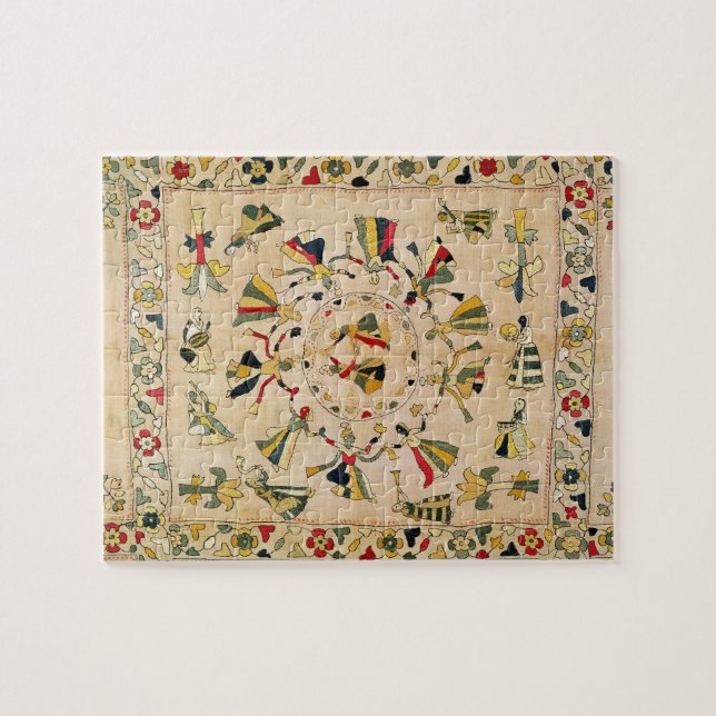 Quebra-cabeça Rumal: cobrir quadrado do bordado que mostra o (Horizontal)