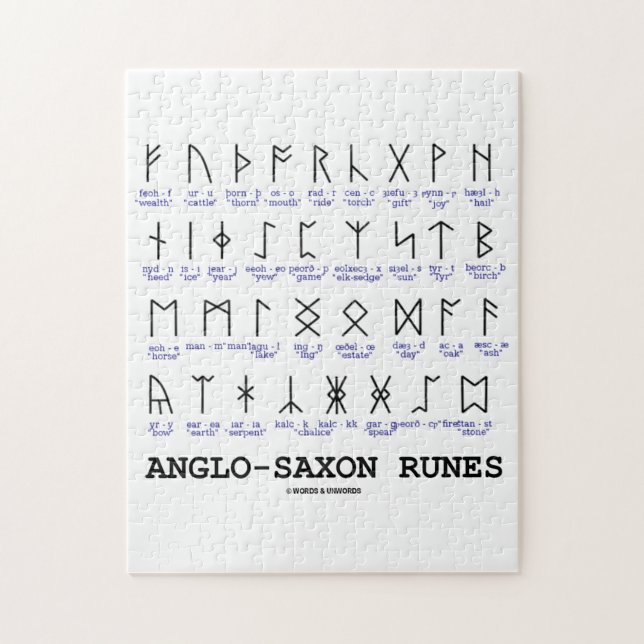 Quebra-cabeça Runes anglo-saxões (criptografia da linguística) (Vertical)