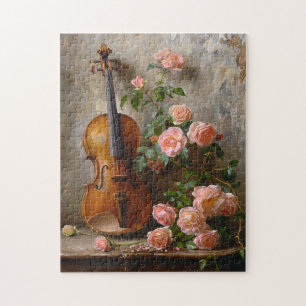 Quebra-cabeça Rustic Ainda Life with Vintage Violin