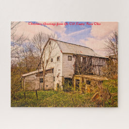Quebra-cabeça Rustic Barn Ohio. Cartões de natal