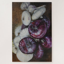 Quebra-cabeça Rustic Garlic and Onion Still Life – Fine Art