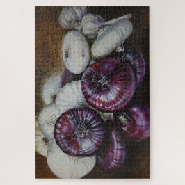 Quebra-cabeça Rustic Garlic and Onion Still Life – Fine Art