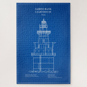 Quebra-cabeça Sabine Bank Lighthouse - Texas - AD