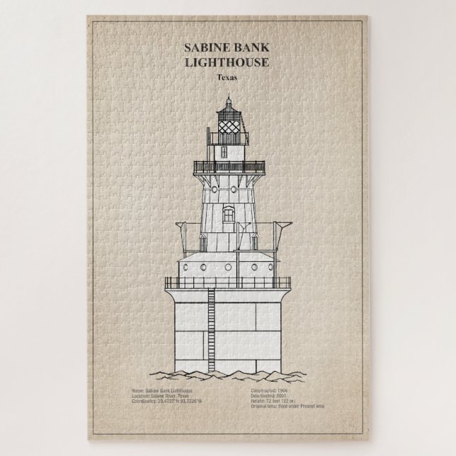 Quebra-cabeça Sabine Bank Lighthouse - Texas - SBD (Vertical)