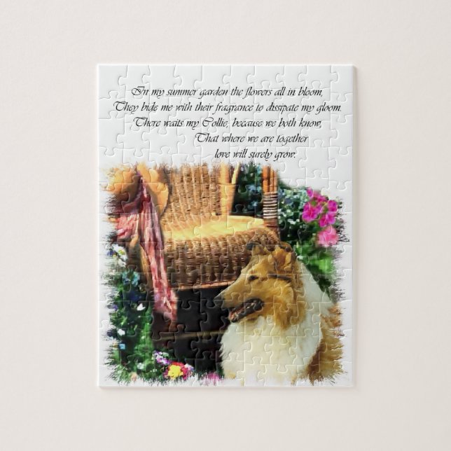 Quebra-cabeça Sable Rough Collie Onde O Amor Cresce (Vertical)