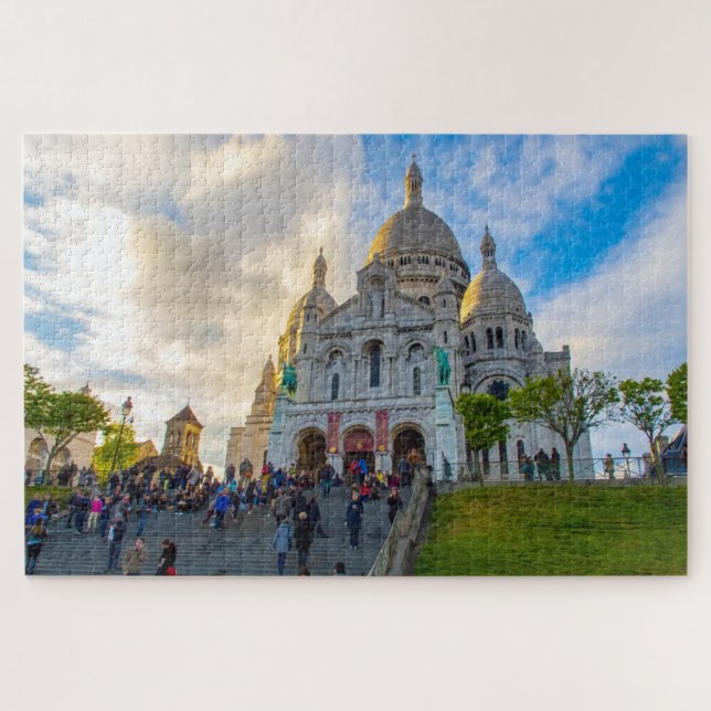 Quebra-cabeça Sacre Couer Basilique em Montmartre, Paris, França (Horizontal)