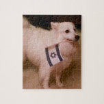 Quebra-cabeça Sadie o Cão Judeu<br><div class="desc">Sadie orgulhosamente carregar a bandeira de Isreal. Sadie é marca registrada por Rachel Brandt que gentilmente deixou Humorus usar esta imagem.</div>