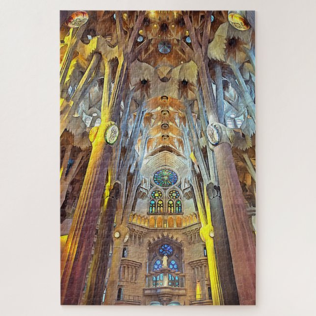 Quebra-cabeça Sagrada Família. Interior. Ver 29. (Vertical)