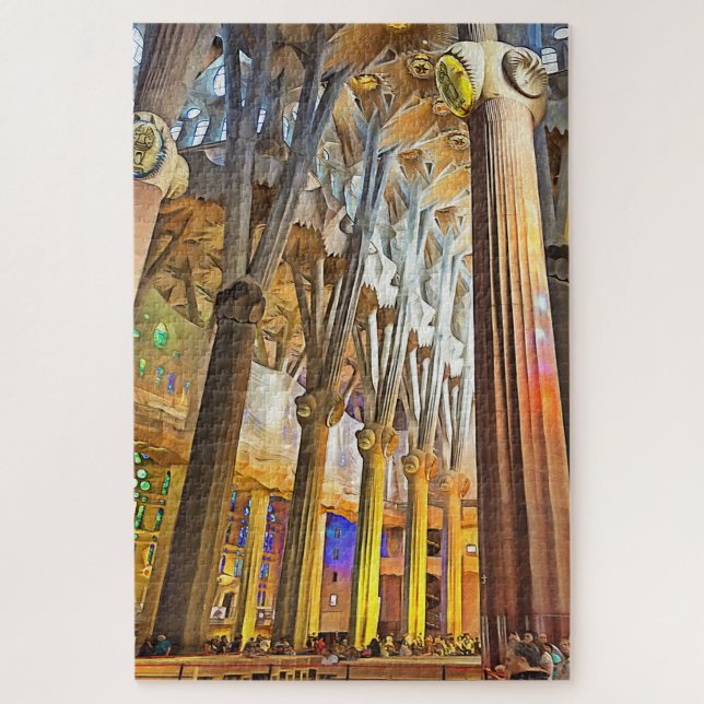 Quebra-cabeça Sagrada Família. Interior. Ver 9. (Vertical)