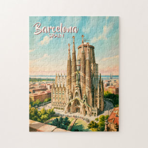 Quebra-cabeça Sagrada Familia Personalizada Barcelona Viagem Aqu