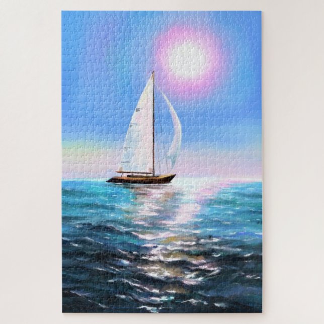Quebra-cabeça Sailboat at Sunrise - Drawing (Vertical)