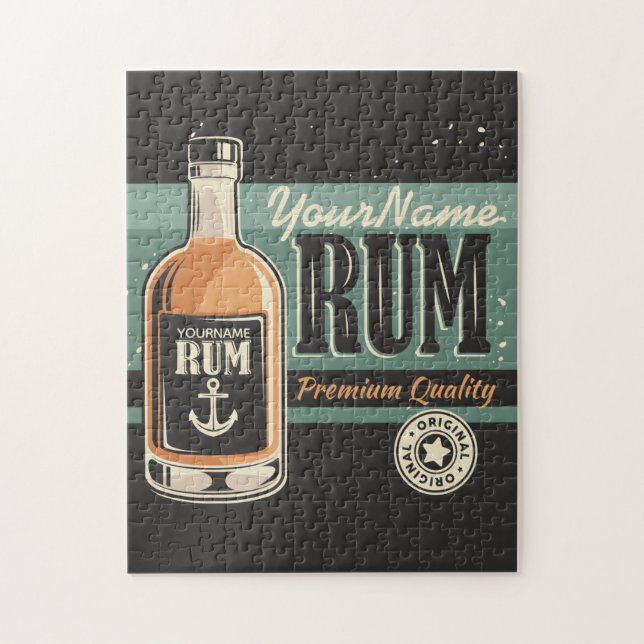 Quebra-cabeça Sailor Personalizado Rum Liquor Bottle Sign (Vertical)