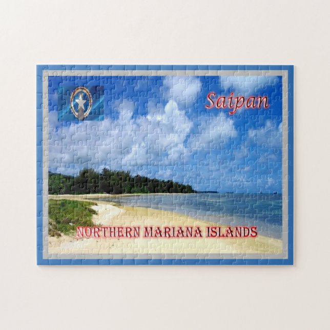 Quebra-cabeça Saipan - Ilhas Marianas Nortes - Praia Tanapag (Horizontal)