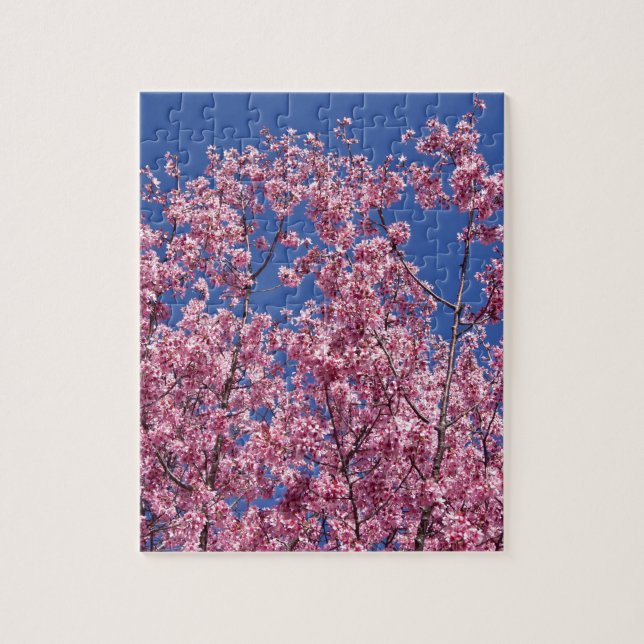Quebra-cabeça Sakura Flores de Cerejeira no Azul (Vertical)