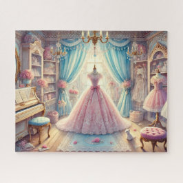 Quebra-cabeça Sala de Preparação da Noiva Vestido Rosa Piano Ant