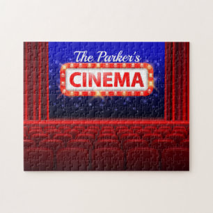 Quebra-cabeça Sala Personalizada da Família Cinema em Cinema