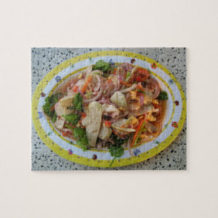 Quebra-cabeça Salada de salsicha picante tailandesa ... Comida d