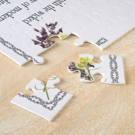 Quebra-cabeça Salm 1 Art - Abençoado, Direito, com Design Floral