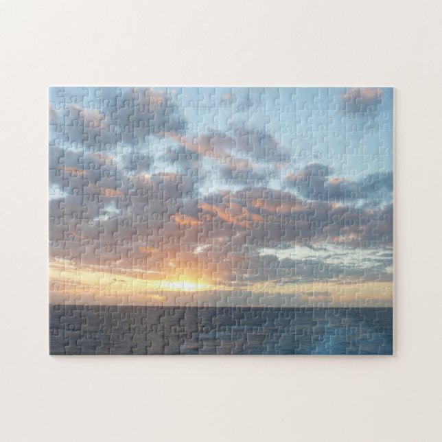 Quebra-cabeça Salto do Sol no Mar I Pastel Mar (Horizontal)
