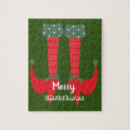 Quebra-cabeça Saltos de Elfo de Natal Feliz Natal