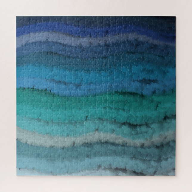 Quebra-cabeça Salty Praia Costeira Onda Em Preto (Vertical)