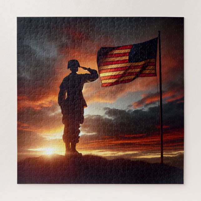 Quebra-cabeça Saluting American Soldier (Vertical)