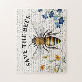 Quebra-cabeça Salve o script de flores de abelhas grandes